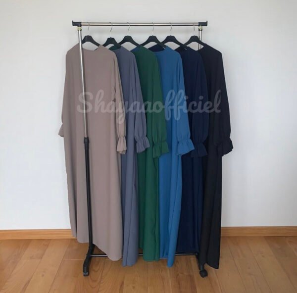 Abaya manche volant soie de medine