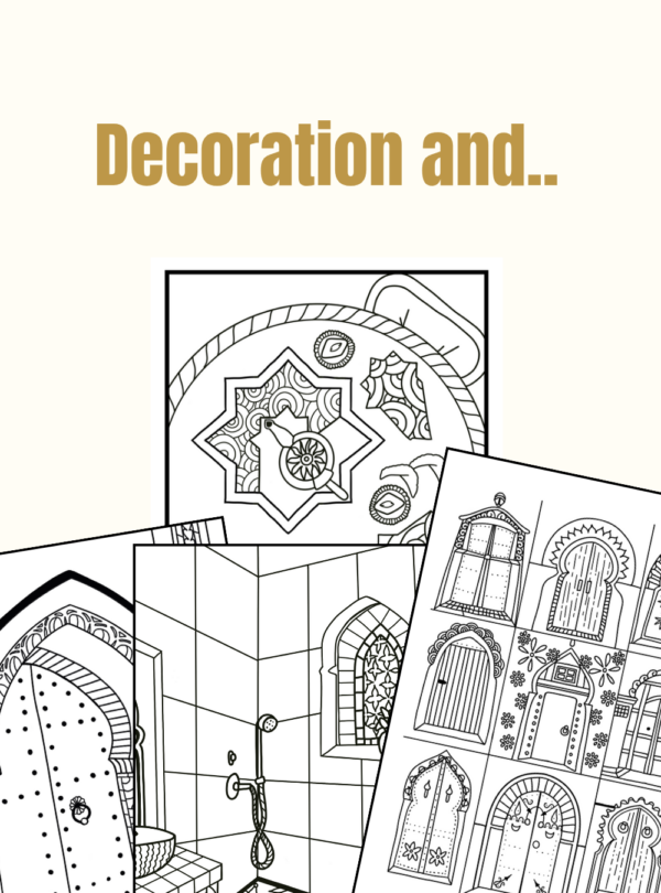 30 coloriages adulte sur l´art islamique, décoration, artisanat, mode orientale & berbère - pdf téléchargeable instantané – Image 5